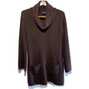 Style & Co Sweater Tunic Mini Dress, Brown - Size Small